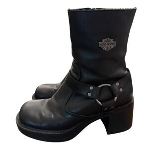 Harley-Davidson Howell Women’s Motorcycle Riding Boots Black Leather Size 6.5